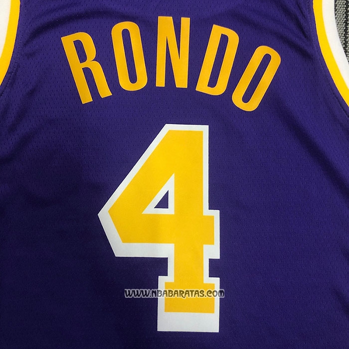 Camiseta Los Angeles Lakers Rajon Rondo #4 Statement Edition 2021-22 Violeta